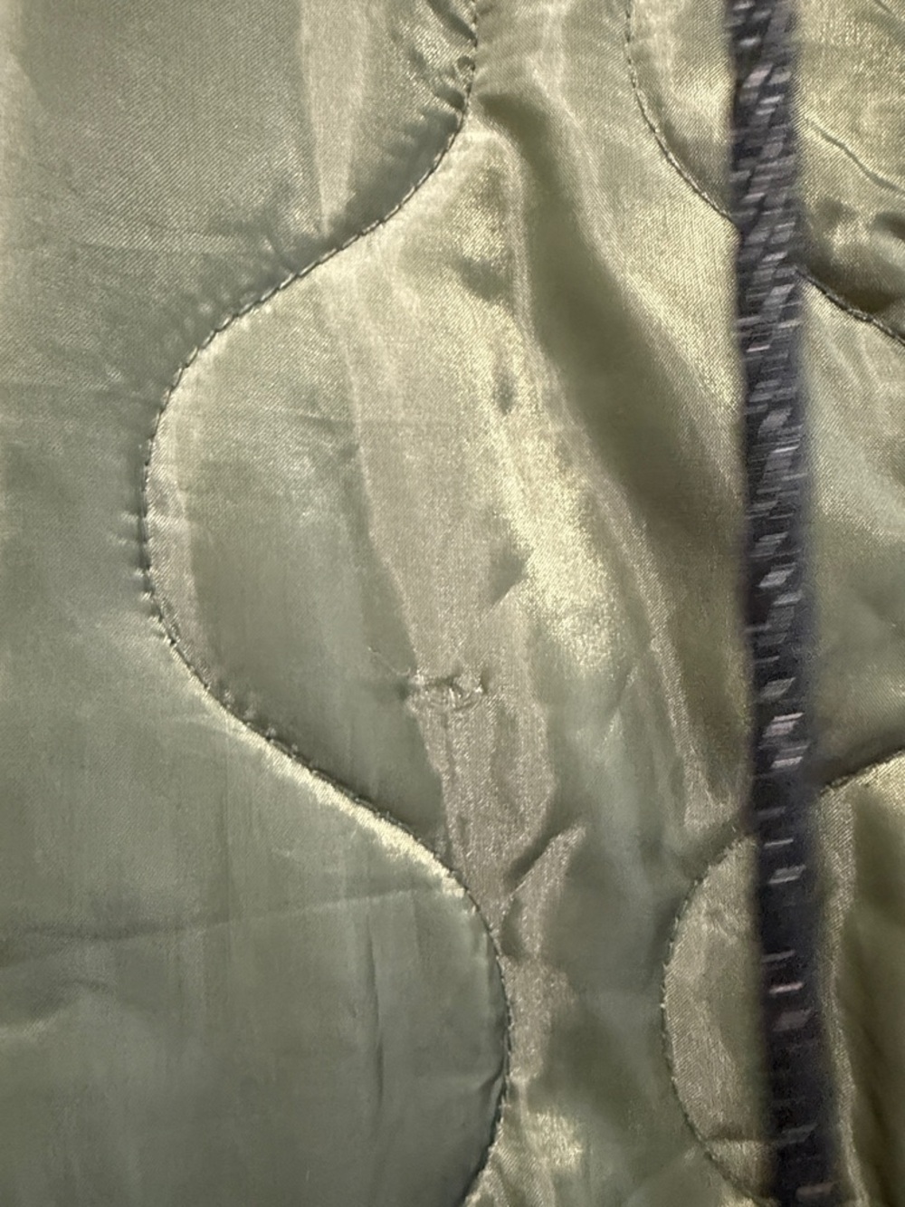 Grunt Style Olive Green Quilted Hooded Vest - Picture 4 of 6